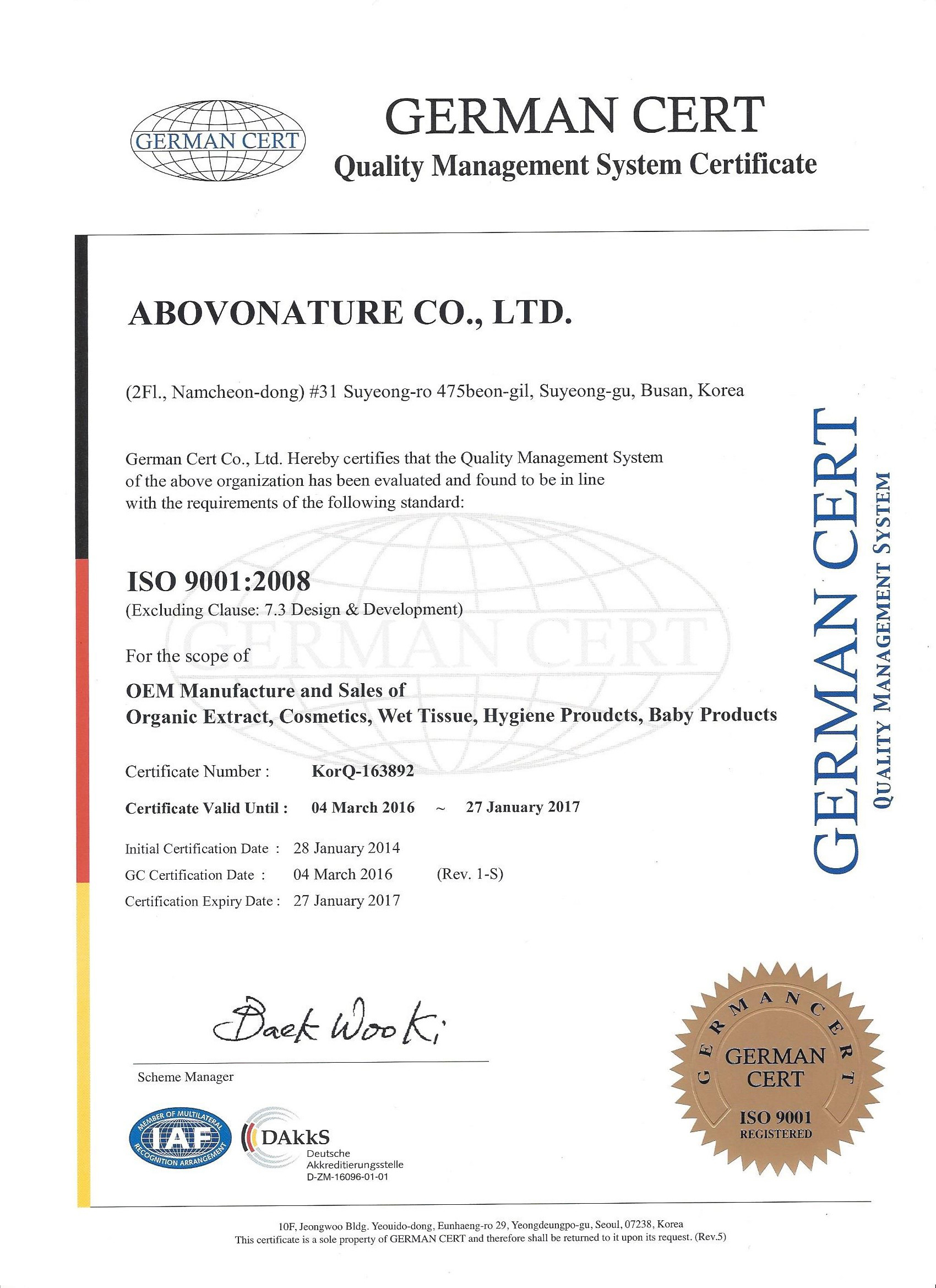 Germany - ISO 9001 Quality Management Acquisition Germany - ISO 9001 Quality Management Acquisition