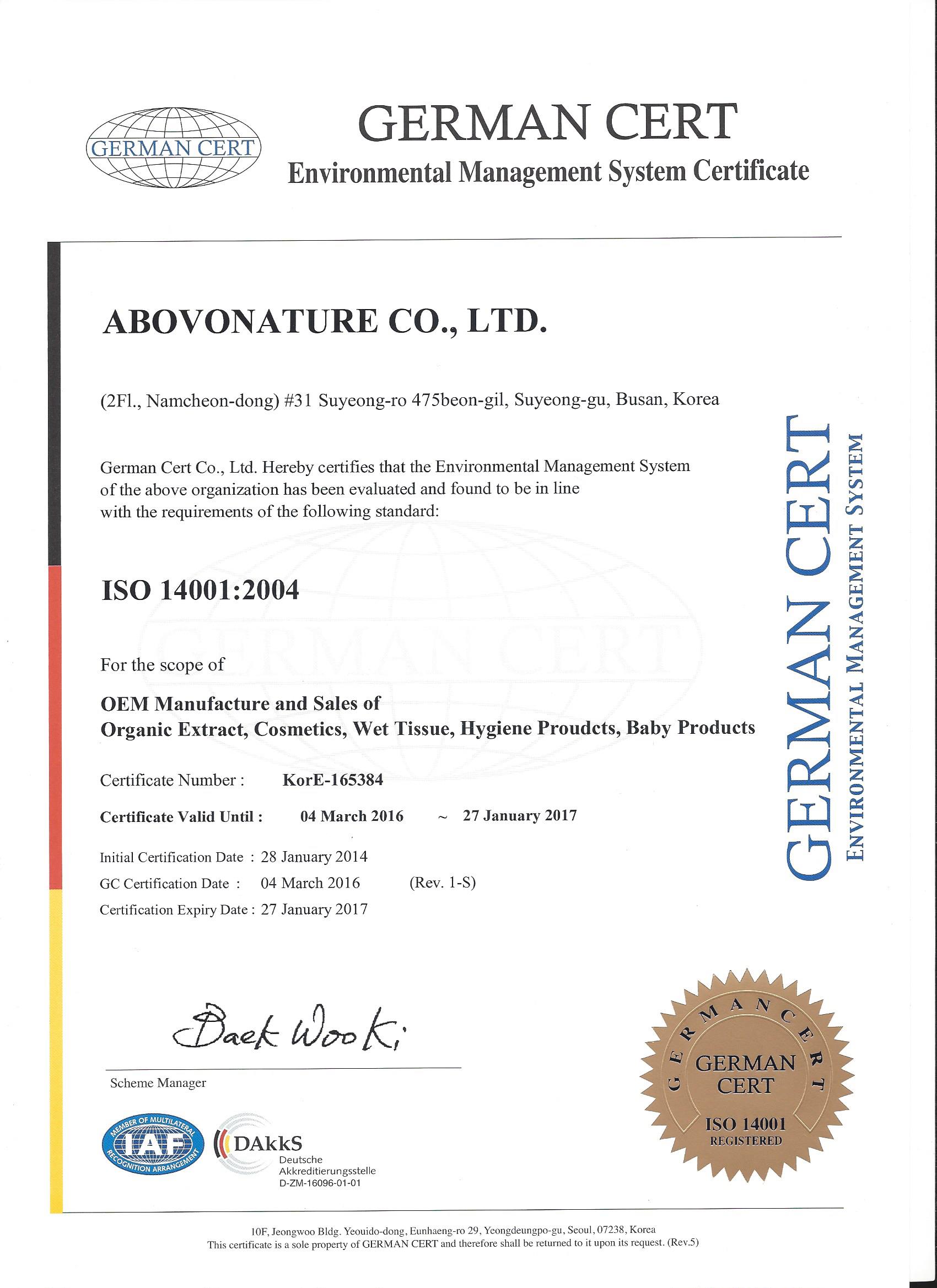 Germany - ISO 14001 Environmental Management Acquisition Germany - ISO 14001 Environmental Management Acquisition